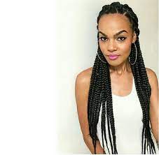 Love The Box Braids And Hoops Afro Caribbean Hair Box Braids Braids