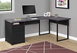 Buy l shaped office desks and get the best deals at the lowest prices on ebay! Amazon Com Monarch Specialties Computer Desk L Shaped Corner Desk With File Cabinet Left Or Right Set Up 80 L Black Grey Top Furniture Decor
