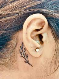 Leaf Tattoo Tattoos Tattoo Behind The Ear Back Of Ear Tattoo