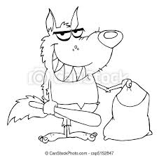 Select one of 1000 printable coloring pages of the category adult. Outlined Smiled Werewolf Coloring Page Outline Of A Werewolf Holding A Bat And Trick Or Treat Bag Canstock