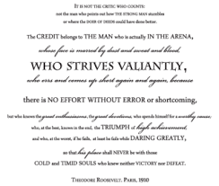 Modern, contemporary, country, rustic, graffiti, vintage, shabby chic, farmhouse, typography, famous quotes and sayings, inspirational i purchased this for a cousin who is a teddy roosevelt afficiando. Man In The Arena Wall Quotes Decal Wallquotes Com