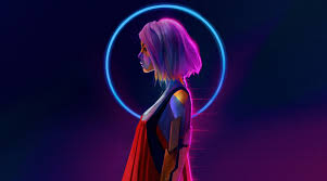 Sci Fi Cyborg Girl Pink Hair Short Hair 2k Wallpaper Hdwallpaper Desktop In 2020 Cyberpunk Light In The Dark Neon