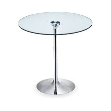Une table à manger ronde originale, en bois mdf blanc mat et verre trempé 8mm teinté blanc. Table Ronde Pied Central En Verre Et Metal Infinity Midj 4 Pieds Com