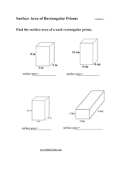 A matchbox is an example of a rectangular prism. Find The Surface Area Rectangular Prism Worksheets 99worksheets