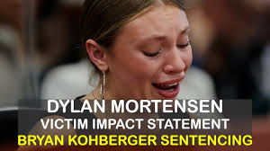 Dylan Mortensen, roommate at Univ. of ID, reads victim impact statement  Kohberger sentencing