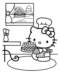 Select one of 1000 printable coloring pages of the category holiday. Hello Kitty With Birthday Cake Topcoloringpages Net