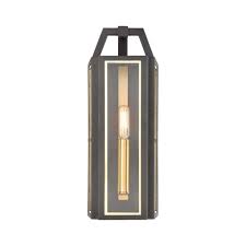 A decorative finial adds a fabulous finishing touch. Flush Mount One Light Outdoor Wall Sconce Rectangular Contemporary Porch Light With Angled Metalwork Charcoal Brushed Overstock 32017140