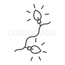 Light Garland Thin Line Icon Stock Vector Colourbox