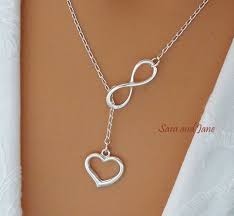 Heart And Infinity Necklace Sterling Silver Infinity Heart Lariat Love Forever Infinity And Love Neckla Infinity Necklace Infinity Jewelry Silver Jewelry