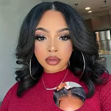 Amazon.com : Manorshen Glueless Bob Wig Human Hair Pre Plucked 12 Inch 4X4  Lace Closure Bob Wigs Body Wave Human Hair Wig for Black Women 180% Density  with Baby Hair : Beauty