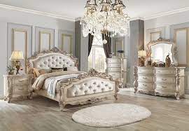Elegant wood luxury bedroom sets. Gorsedd Elegant Bedroom Set In Champagne Light Gold Finish Bed Features Upholstered Headboard And King Bedroom Sets King Size Bedroom Sets Bedroom Sets Queen