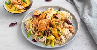 Pulled Lachs Auf Asia Nudeln Mit Kokos Sauce Rezept Asia Nudeln Hauptspeise Vollkornnudeln