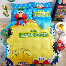 This set includes a bright blue comforter featuring elmo and cookie popping from a pattern of blue, green, and white stars. Pin On Childrens Bedroom Decor