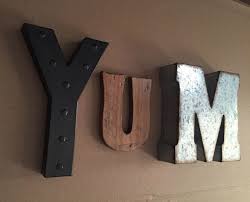 Yum Sign Yum Letters Kitchen Wall Decor Kitchen Letters Dining Room Wall Hanging Metal Rustic Kitchen Wall Decor Kitchen Wall Decor Dining Room Wall Decor