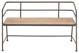 Large storage bench seat modern metal shelf shoe wood toy blanket box furniture. Metal Wood Bench 45 X28 Industrial Accent And Storage Benches By Gwg Outlet Houzz