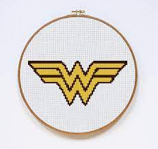 Free classic wonder woman cross stitch pattern and review. Wonder Woman Logo Cross Stitch By Stitches Of Creation On Zibbet