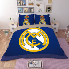 Dream League Soccer Real Madrid Logo Printed Bedding Set Ebeddingsets Comforter Sets Print Bedding Bedding Set