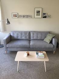 Ikea Karlstad Sofa Hack Legs Changed Tufting Los Angeles Flat Canape Ikea Ikea Karlstad Sofa Home Decor
