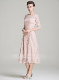 Us 128 00 A Line Scoop Neck Tea Length Lace Mother Of The Bride Dress Jj S House Bride Dress Groom Dress Lace Dress With Sleeves