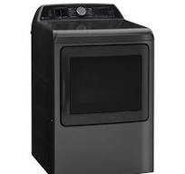 GE Profile 5.4 Cu. Ft. Top Load Impeller Washer and 7.4 Cu. Ft. Smart  Electric Dryer in Diamond Gray