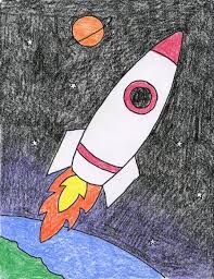 How To Draw A Rocket Art Projects For Kids Space Art Projects Rocket Art Rocket Drawing