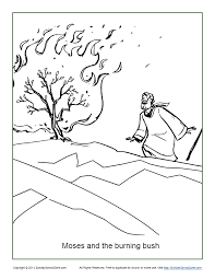 These god spoke to moses in the burning bush bible activities are about that important event in moses' life. Moses And The Burning Bush Coloring Page