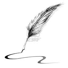 Illustration Of Feather Making Line On White Background White Background Illustration Ink