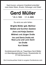 Dezember 2013 war er bundesminister für wirtschaftliche zusammenarbeit und entwicklung im kabinett merkel ii. Traueranzeigen Von Gerd Muller Noz Trauerportal