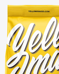 Download Matte Food Bag Mockup In Bag Sack Mockups On Yellow Images Object Mockups PSD Mockup Templates