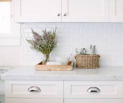 Inspiring White Kitchen With Light Blue Island Home Bunch An Interior Design Luxury Beveled Subway Tile Kitchen White Beveled Subway Tile Kitchen Marble