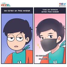 Hai, dipostingan ini kami akan memposting informasi bermanfaat tentang animasi gambar kartun orang pakai masker png. Komik Harian Mitos Fakta Memakai Masker Menambah Kecantikan Kegantengan Cr Komikezel Komikharian Komikharian Facebook
