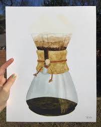Chemex Pour Over Drip Coffee Maker Watercolor Print Chemex Watercolor Print Coffee Maker