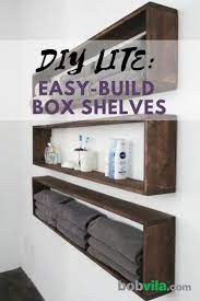 Diy Lite Double Bathroom Storage With Easy Build Box Shelves Shelves Diy Shelves Ideas Box Shelves