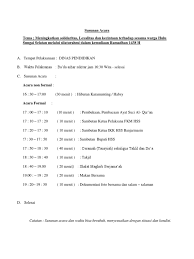 Cek dan ricek rundown atau kegiatan yang ada selama acara bukber Susunan Acara Bukber 2015 Pdf
