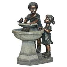 Shop garden stools and a variety of lawn & garden products online at lowes.com. Garden Treasures Kids Playing Fountain Statue Fountain Water Fountains Outdoor Fountains Outdoor