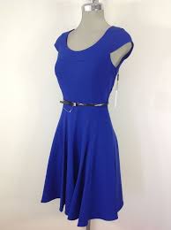 Calvin Klein Elegant Nwt Atlantis Blue Flare Dress With Black Belt Flare Dress Dresses Elegant