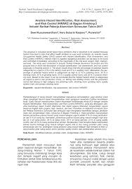 Semoga artikel hasil copas ini bermanfaat ya broo… setuja kata mr tukul : Pdf Analisis Hazard Identification Risk Assessment And Risk Control Hirarc Di Bagian Finishing 2 Industri Serikat Pekerja Aluminium Sorosutan Tahun 2017