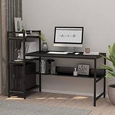 Dripex Bureau D Ordinateur Moderne En Bois Table De Bureau Avec 4 Etageres De Rangement Poste De Trav Table Bureau Bureau Moderne En Bois Bureau D Ordinateur