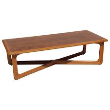Burleigh coffee table, weathered gray. Midcentury Lane Perception Oak Walnut X Base Coffee Table For Sale At 1stdibs