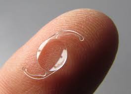 Your vision probably hasn't changed, you are just not used to it. Intraocular Lens Wikipedia