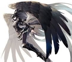 Anime Angel With Black And White Wings Reiuji Utsuho Wings Beautiful Angel Pretty Beauty Anime Female Girl Lady Woman White Feathers Black Long Hair Anime Angel Girl Anime Angel Anime