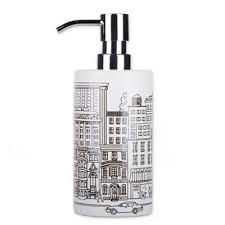 Black And White Soap Dispenser Nyc Skyline Lotion Dispenser In White Black Nyc Skyline Dispenser