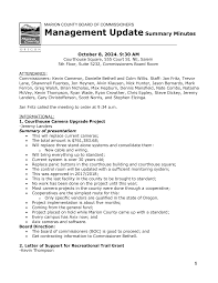 Management Update Summary Minutes