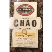 Whether you're layering a sandwich or whole wheat cracker, . Field Roast Vegan Chao Slices Creamy Original Calories Nutrition Analysis More Fooducate