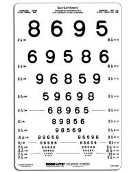 b back of peri vision screening chart with lea numbers