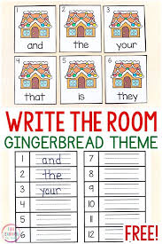Editable Gingerbread Sight Word Write The Room Sight Words Kindergarten Christmas Literacy Activities Kindergarten Writing