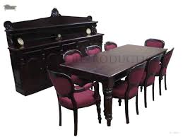 Two chandeliers light up the room with a. Victorian Dining Suite Table Chairs And Buffet Sideboard Dutch Upholstered Style Antique Reproduction Shop