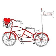 A Bicycle Built For Two Tandem Bike Valentine S Day Card Valentines Cards Tandem Bike Tandem Bike Wedding