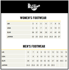 Dr Martens Youth Size Chart Dr Martens Sizing Chart Rm