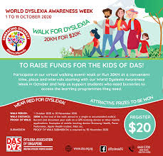 The dyslexia association of singapore provides a wide range of services catered for individuals with dyslexia and other specific learning differences. Walk For Dyslexia 20km For 20k 2020 Justrunlah